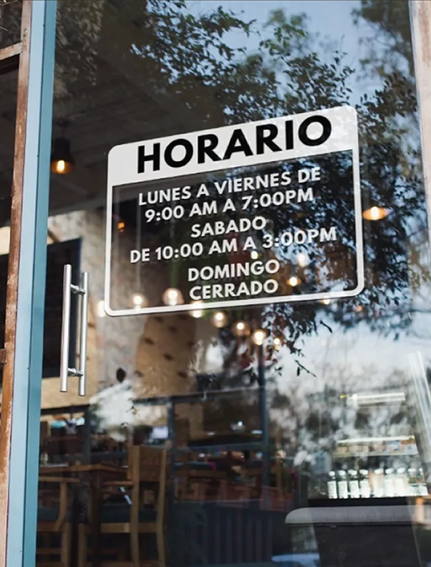 Vinil de Recorte para Horarios de 30 cm x 25 cm