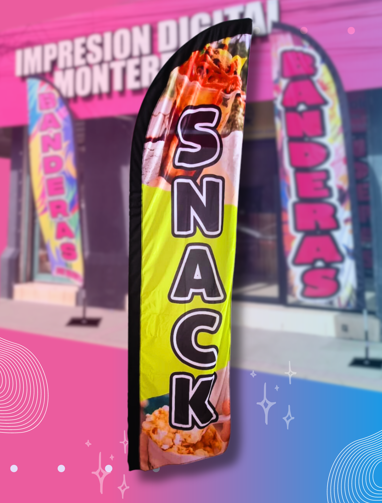 Bandera Aluminio Vela Kit Completo Snacks Inglés Bandera Aluminio Vela Kit Completo Snacks Inglés